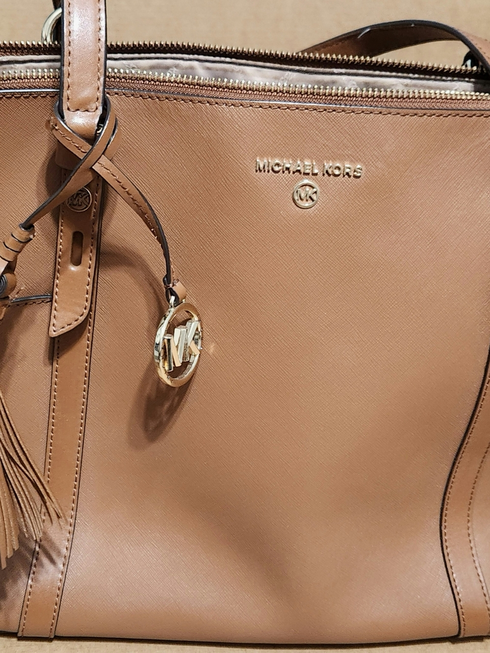 Michael Kors Tan Leather Tote Bag/Laptop Bag